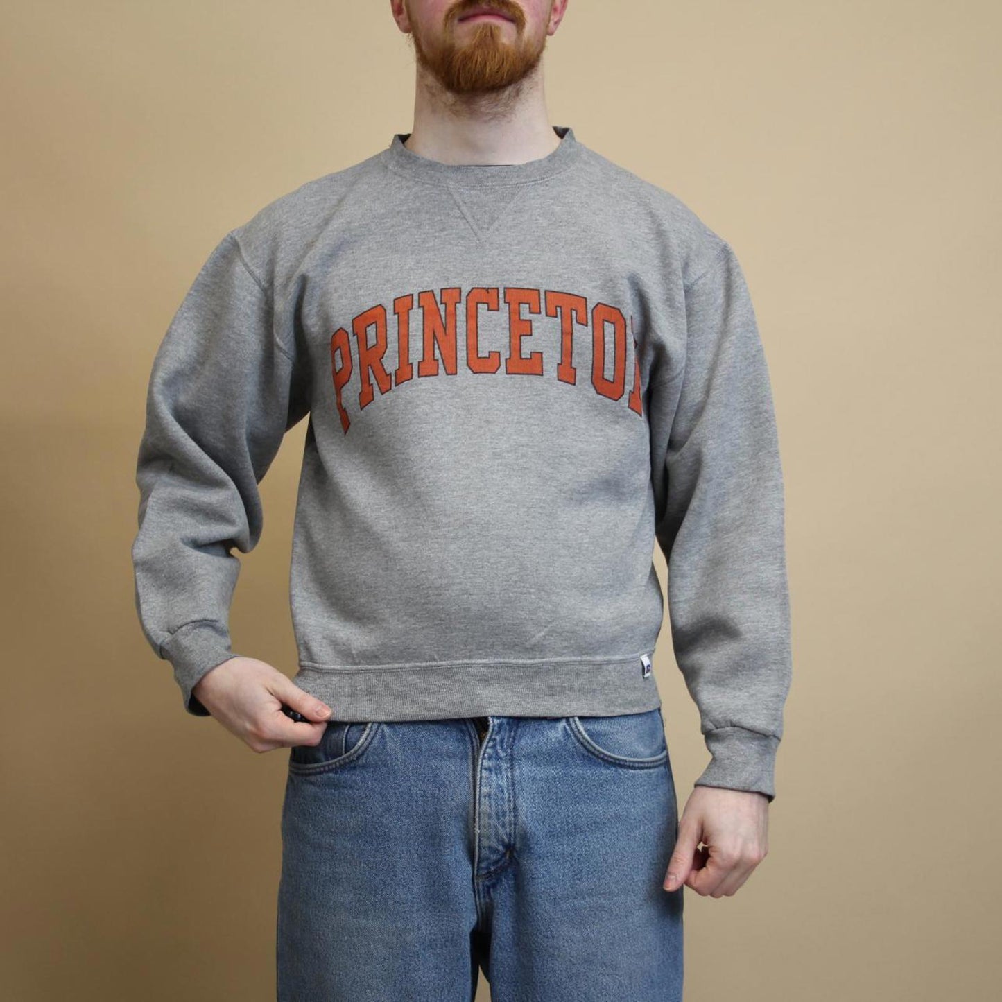 Grey vintage Russell sweatshirt S