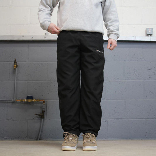 Vintage y2k Champion tracksuit bottoms black Loose lined embroidered track pants
