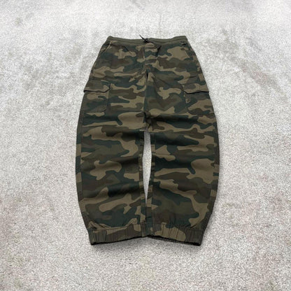 Y2K Sonoma camo cargo pants green Technical camouflage cuffed utility trousers