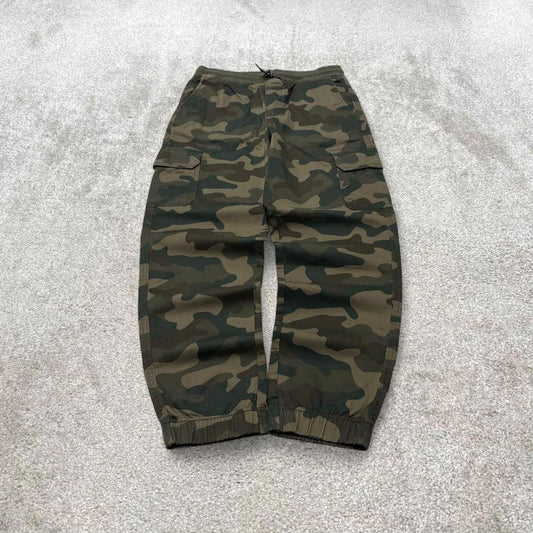 Y2K Sonoma camo cargo pants green Technical camouflage cuffed utility trousers