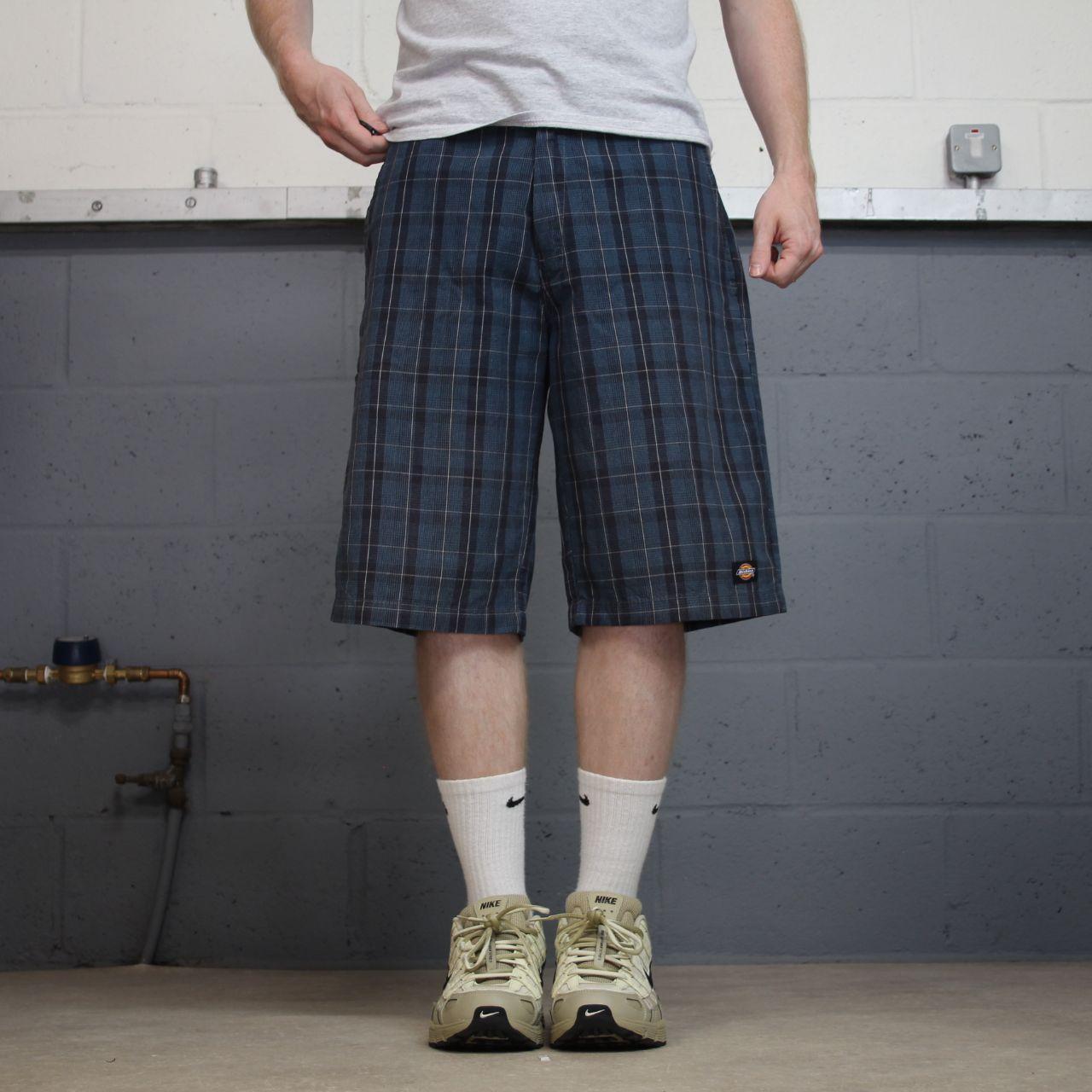 Dickies checkered chino shorts carpenter blue Chino skater / surf check shorts loose fit summer