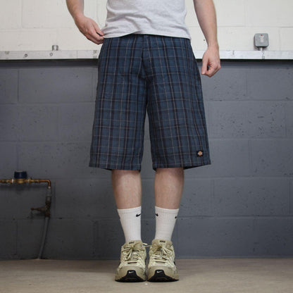 Dickies checkered chino shorts carpenter blue Chino skater / surf check shorts loose fit summer
