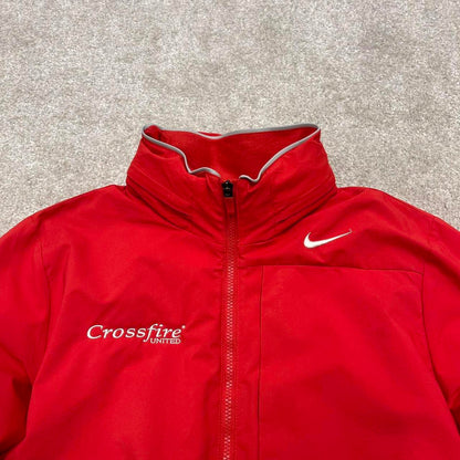00s Nike jacket y2k style Medium men's red grey full zip padded windbreaker coat technical
