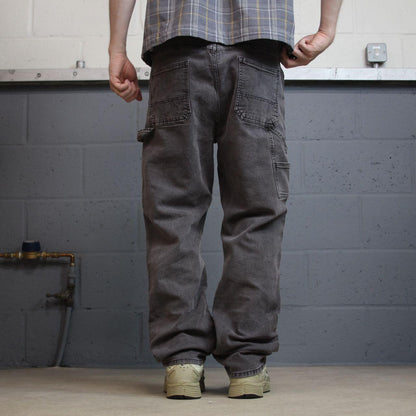 Old Navy Y2K denim carpenter jeans W36L32 grey Straight leg double knee flex skater pants