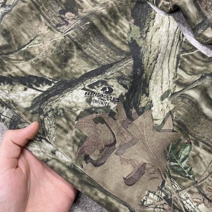 Y2k camo cargo pants loose leg green 18 XXL Loose Break-Up Mossy Oak camouflage pants