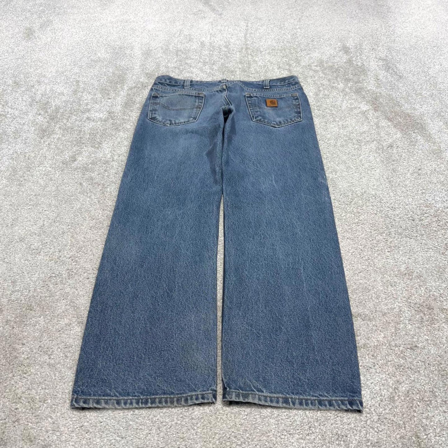Vintage Carhartt jeans blue denim W36L30 90s skater style straight leg 5 pocket jeans workwear