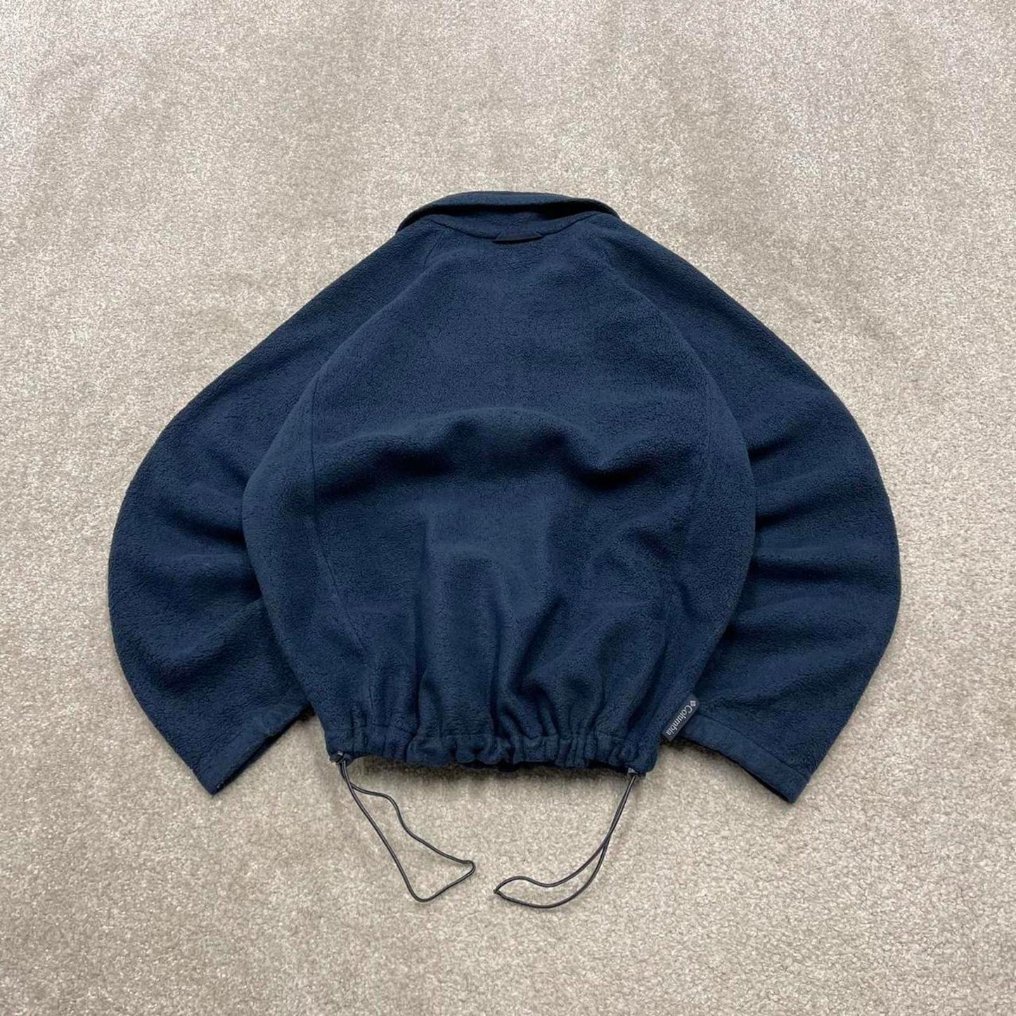 00s Columbia technical fleece M women's navy full zip up y2k style autumn adjustable waist