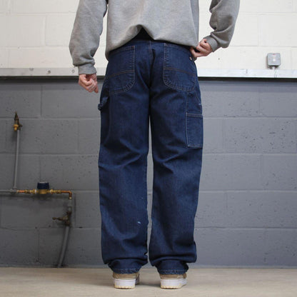 Y2K 00s Dickies carpenter jeans blue Denim flex workwear skater style cargos utility