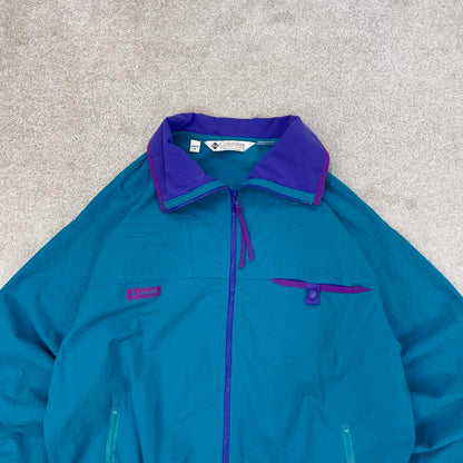 Blue Columbia technical jacket M women's y2k style lightweight windbreaker autumn