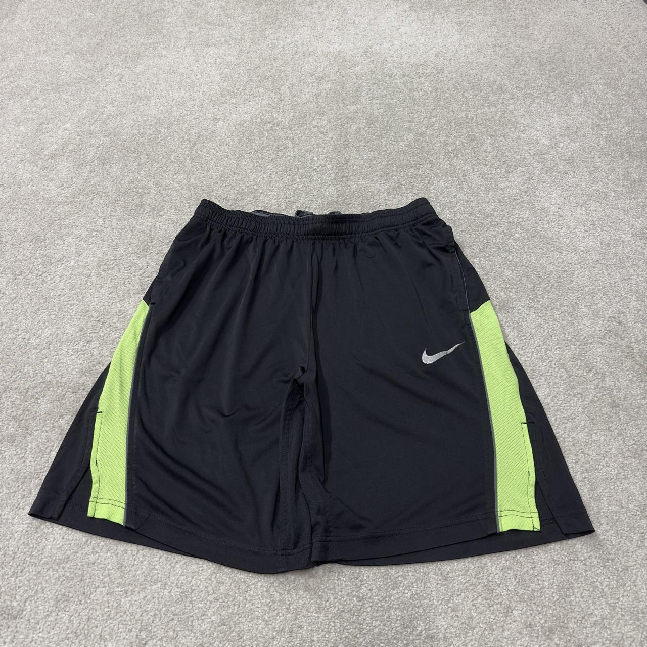 Nike sports shorts y2k loose black green Dri-Fit comfy floaty summer gym shorts
