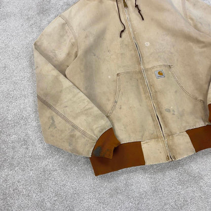 Vintage Carhartt hooded active jacket M canvas bomber