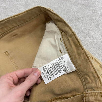 Y2K Carhartt double knee carpenter jeans tan Relaxed fit canvasy skate style workwear cargo pants
