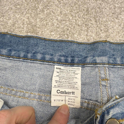 Vintage Carhartt jeans 90s skater style W46L32 blue denim 5 pocket workwear jeans 100% cotton