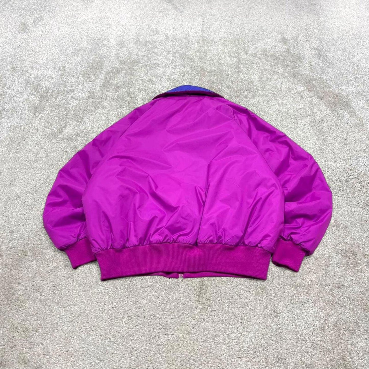 00s Columbia reversible windbreaker jacket XL womens padded y2k bomber style pink purple coat autumn