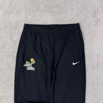Black Nike Dri-Fit joggers Large Swoosh logo y2k style sportswear track pants