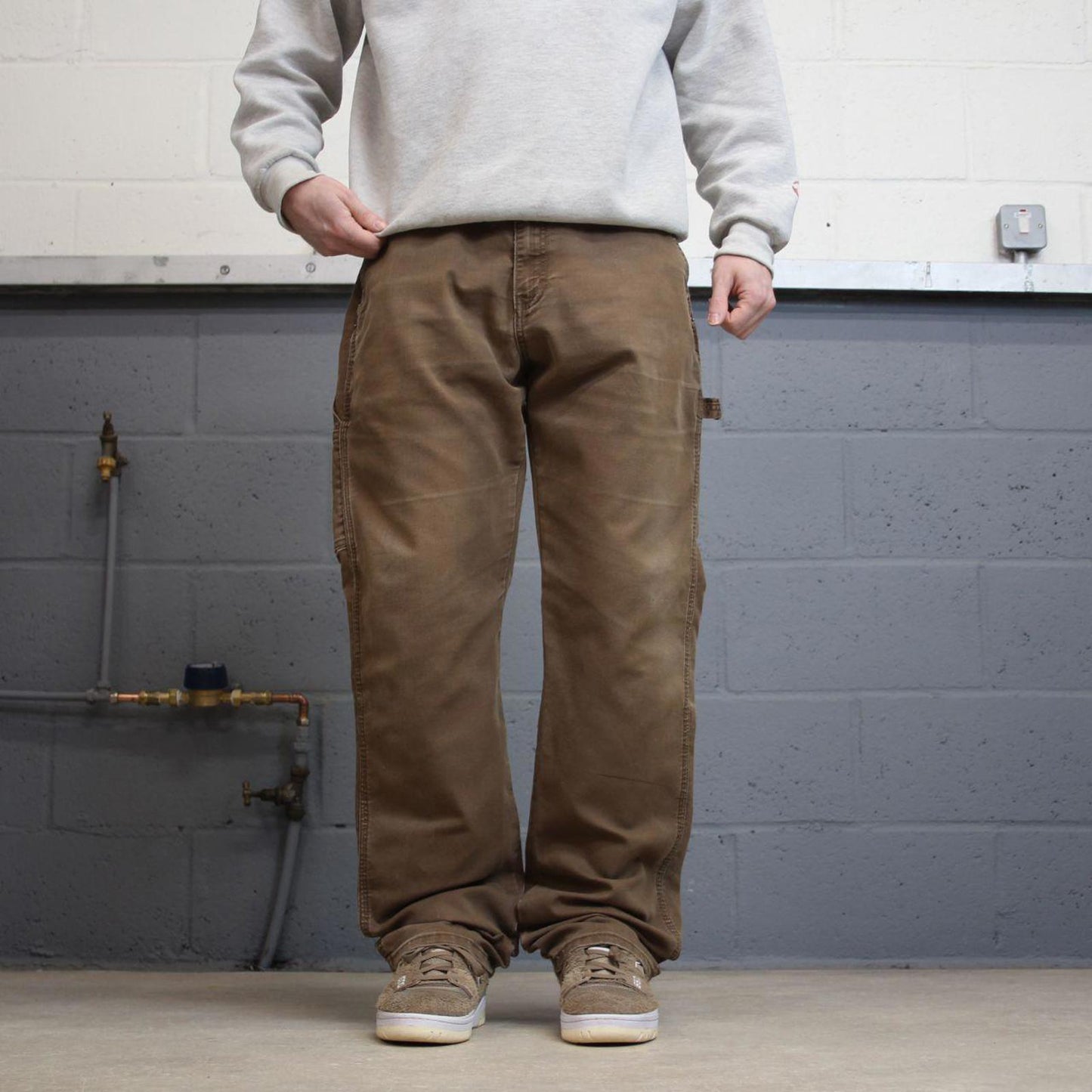 90s Dickies carpenter jeans workwear W36L34 00s skate style brown canvasy worker cargos