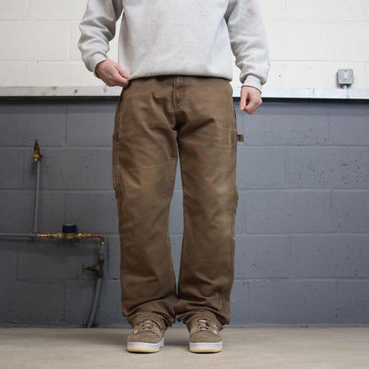 90s Dickies carpenter jeans workwear W36L34 00s skate style brown canvasy worker cargos