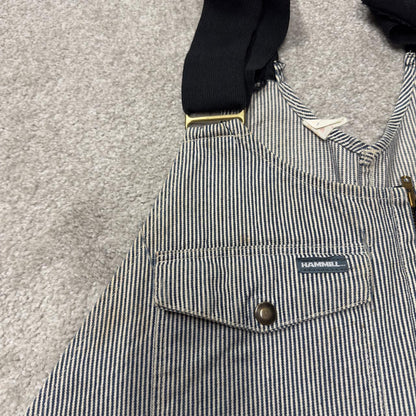 Vintage striped denim dungarees loose y2k blue Hammill workwear bib & brace overalls utility