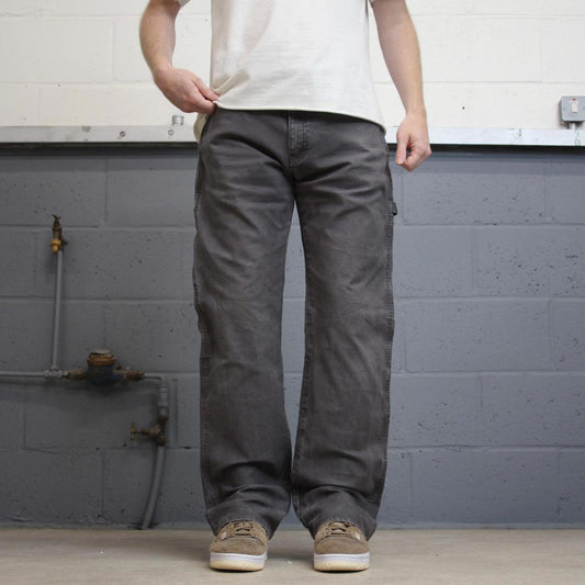 Loose Dickies carpenter jeans W34L34 90s skate style grey canvasy cargos