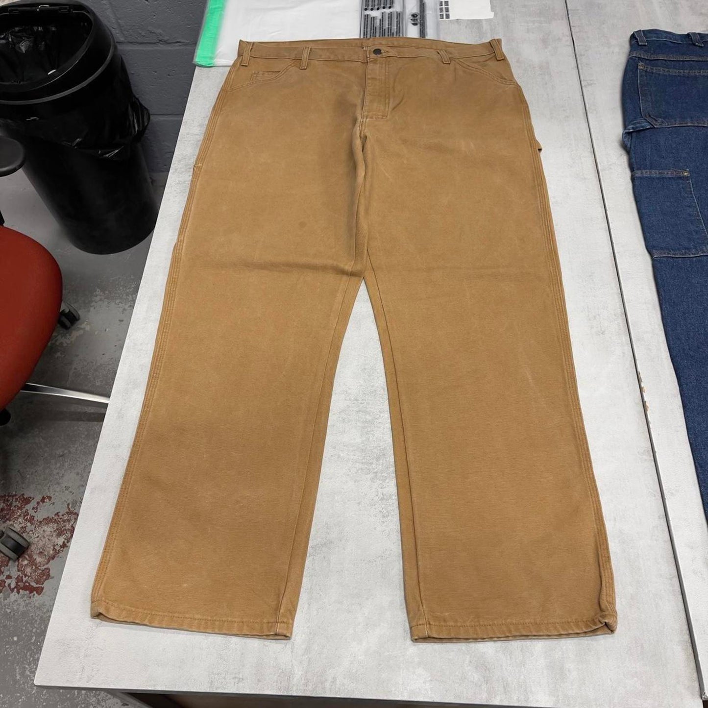 Tan Dickies carpenter jeans W40L32 loose canvas 90s style skater cargos