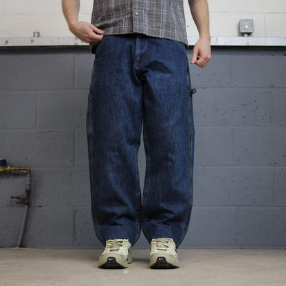 Vintage Lee carpenter jeans y2k blue denim Loose leg skater style utility workwear trousers