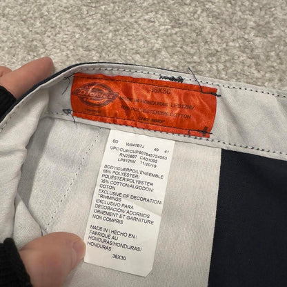 Baggy Dickies chino skate pants W36L30 Loose navy twill style casual work trousers