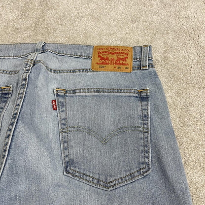 Y2K Levi’s 505 jeans W36L32 washed blue Straight fit 5 pocket belt loops red tab logo