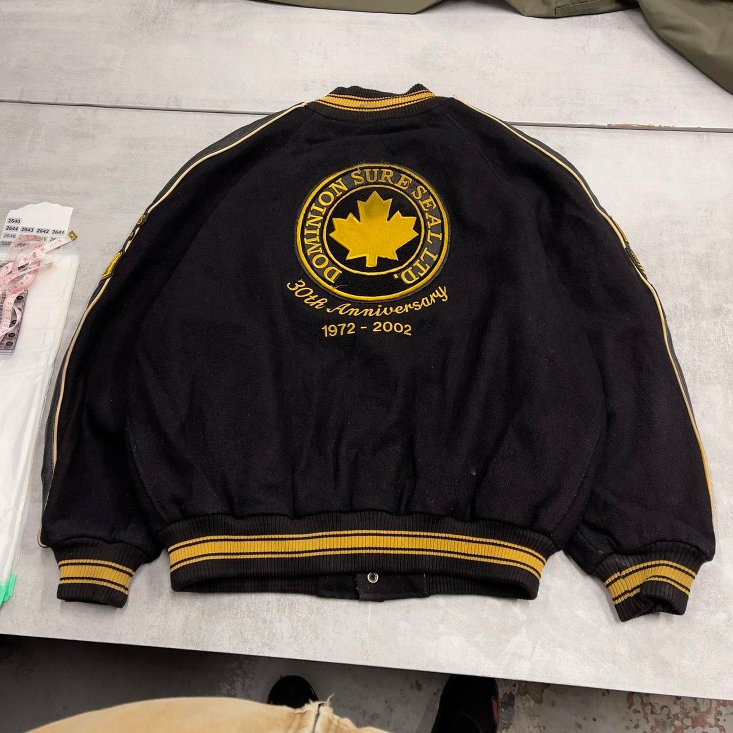Vintage varsity jacket Large TNT Designs wool bomber letterman Canada black