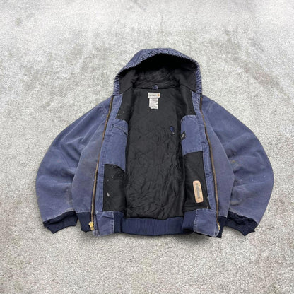 Vintage Carhartt jacket hooded active XL Men's blue technical canvas 90s style skater bomber
