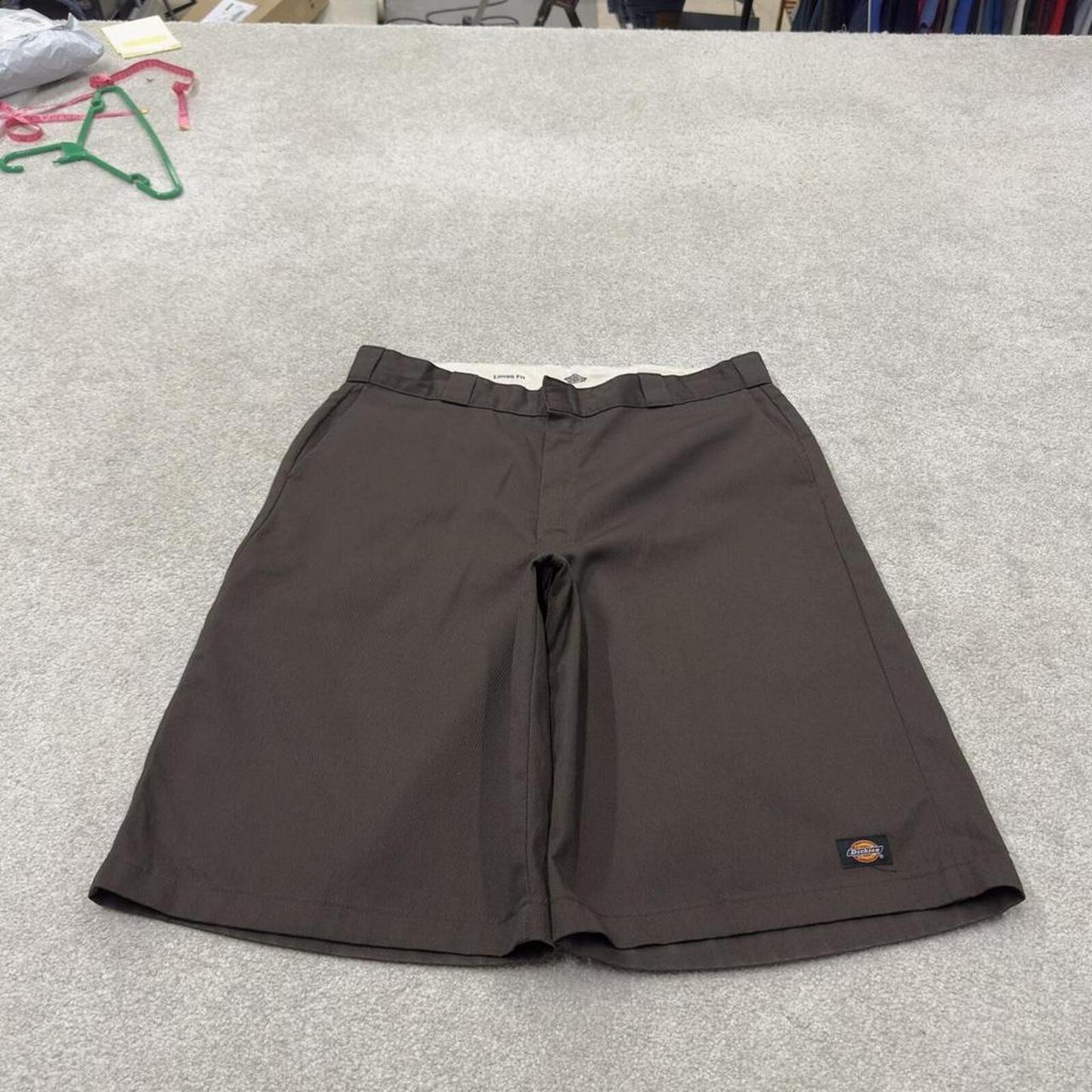 Baggy Dickies carpenter shorts brown Twill chino skater style shorts wide long leg