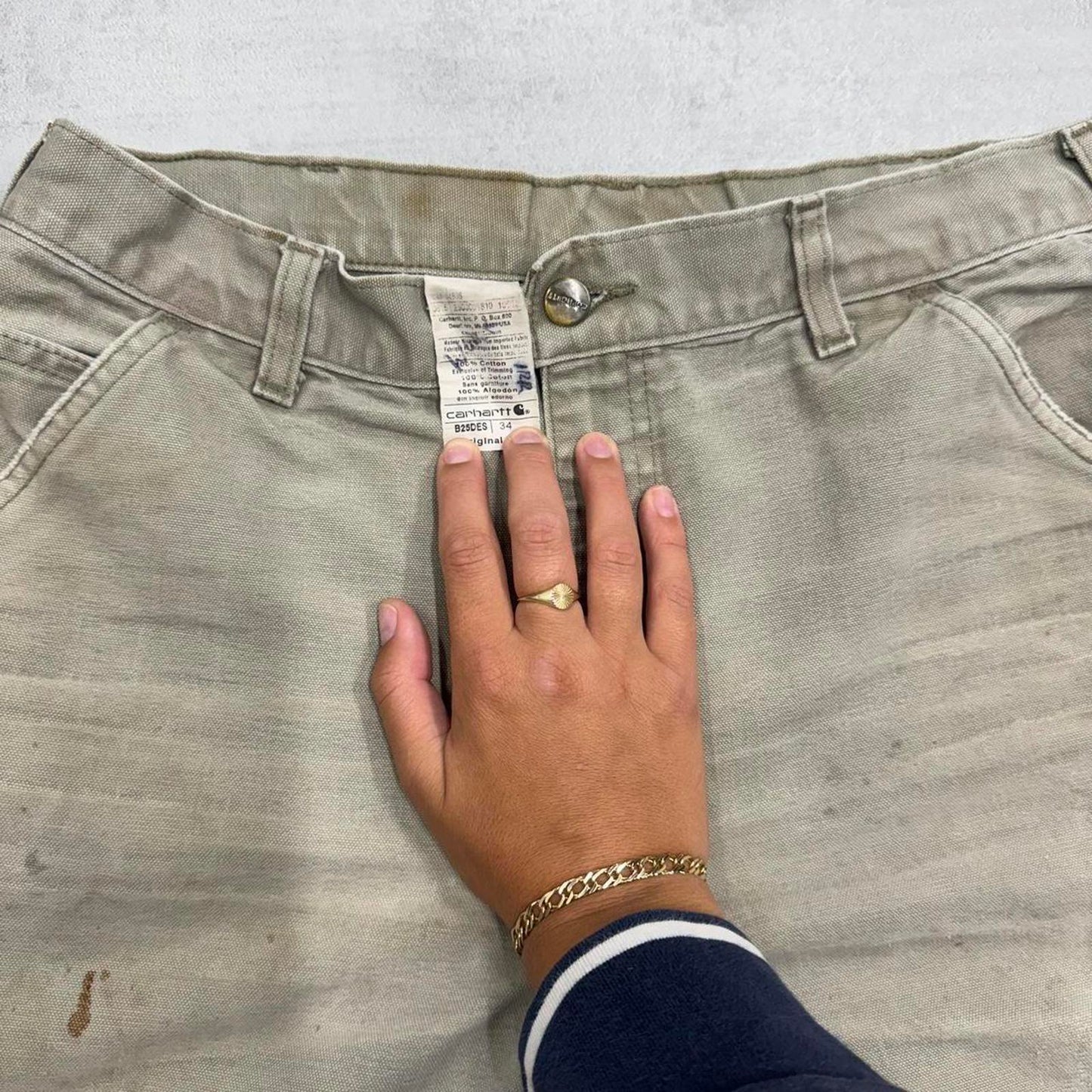 Stone Carhartt carpenter shorts 33