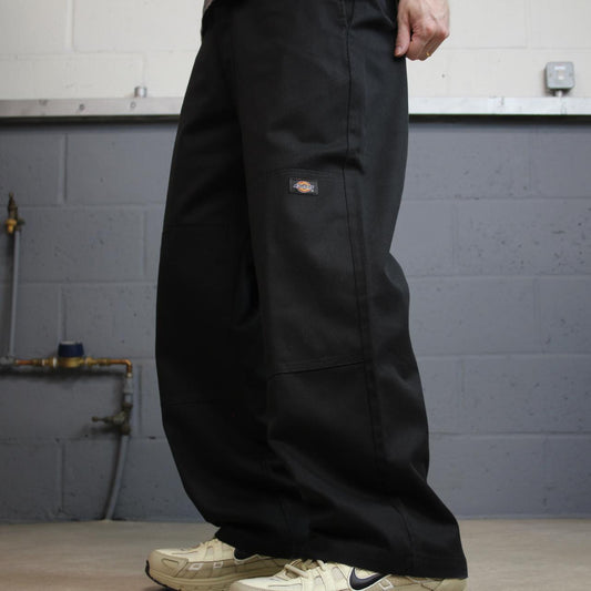 Dickies baggy double knee pants black W34L30 Wide leg chino skate style cargo work trousers