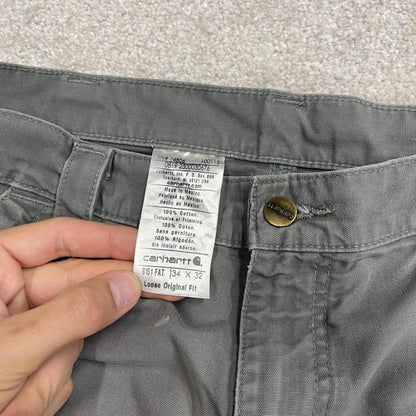 Carhartt carpenter shorts y2k grey Loose workwear skater style shorts
