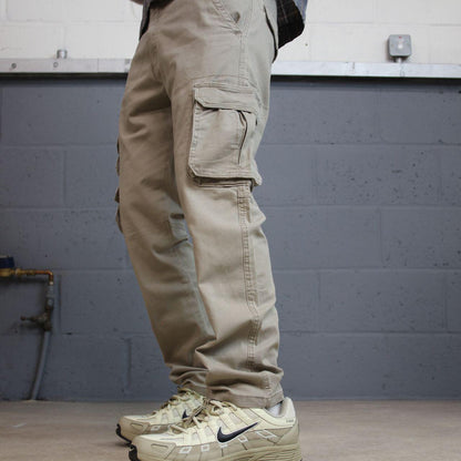 Wrangler cargo pants y2k beige W33L30 Slim Straight leg relaxed skater work pants