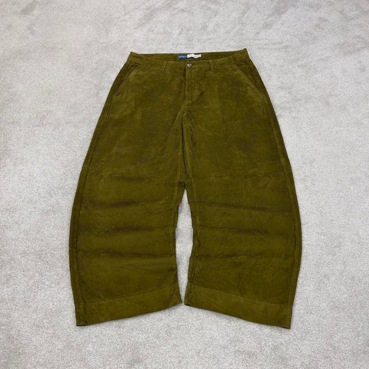 Vintage Khaki Old Navy corduroy trousers women's 16 W38L30 extra baggy cord pants 90s skate style