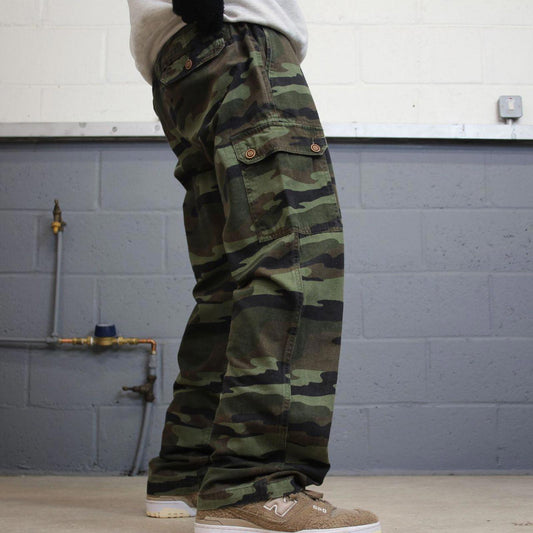 Camo cargo pants Red Camel W36L32 loose green forest camouflage trousers utility