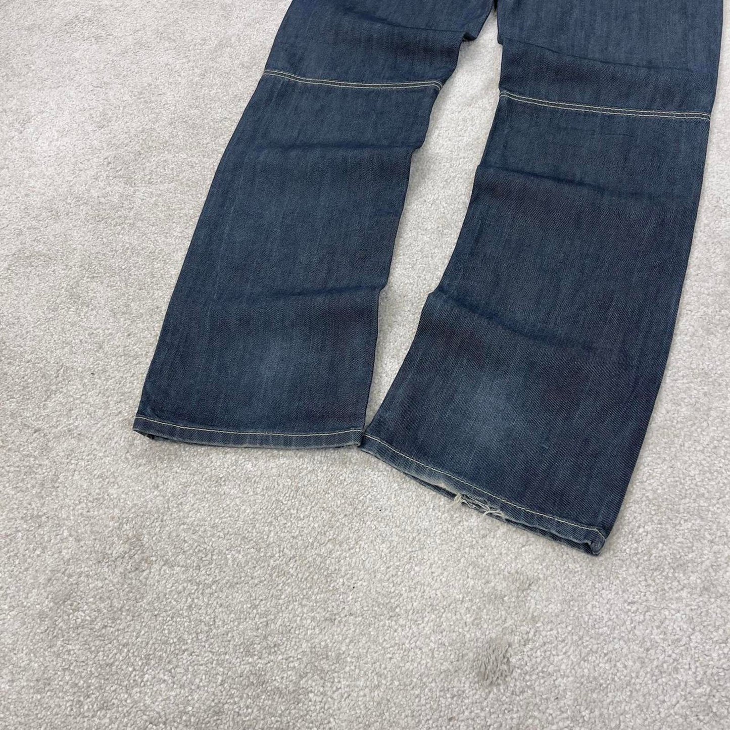 Blue Gio Goi jeans W34L34 blue loose straight y2k 00s style jeans waist patch