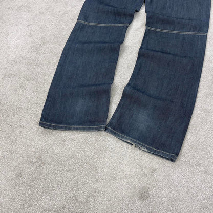 Blue Gio Goi jeans W34L34 blue loose straight y2k 00s style jeans waist patch