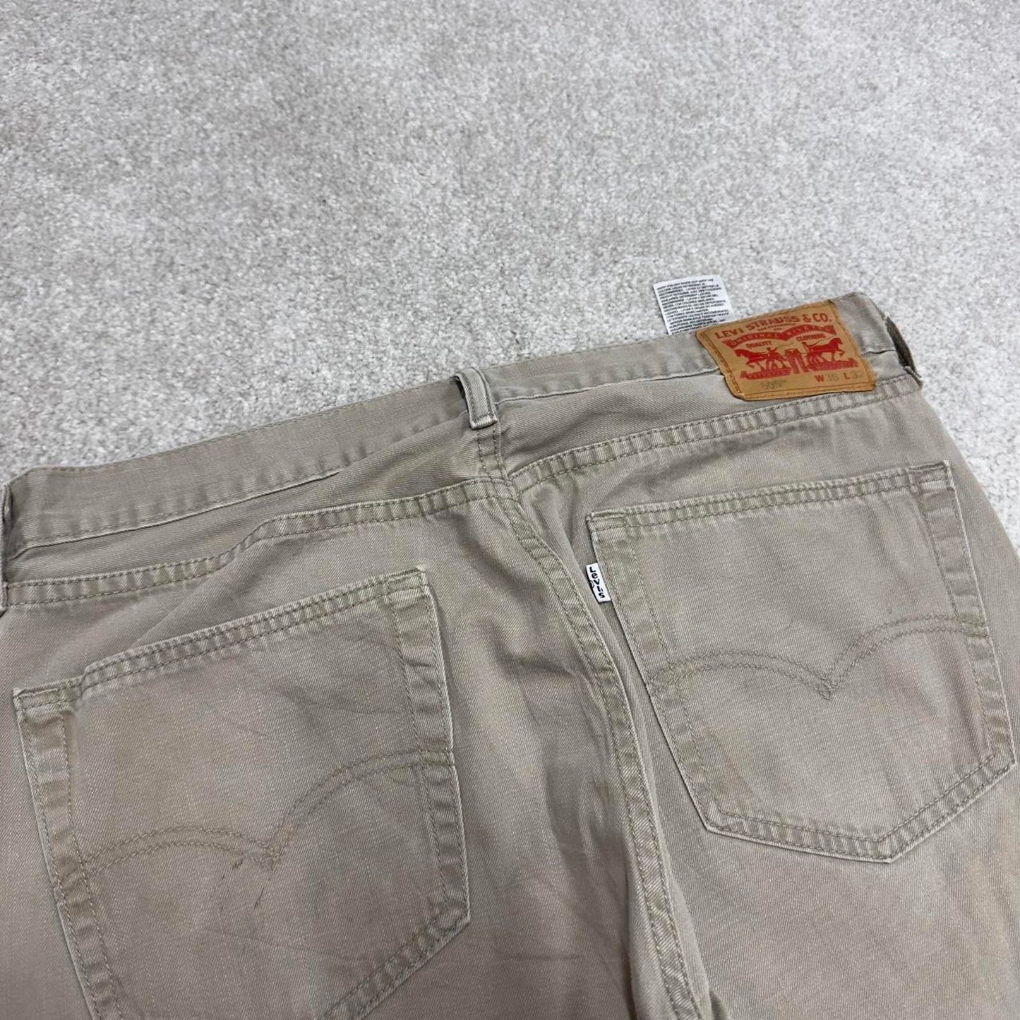 Levis 505 jeans straight leg W36L32 beige loose y2k style pants red tab logo