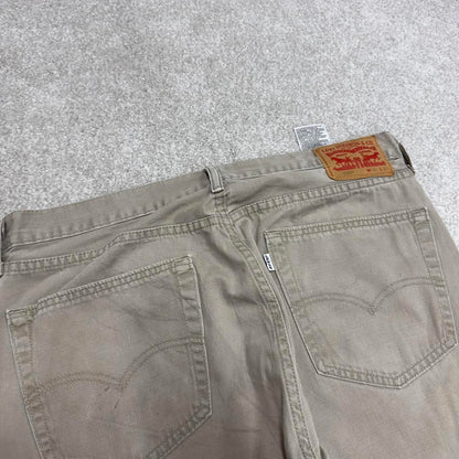 Levis 505 jeans straight leg W36L32 beige loose y2k style pants red tab logo