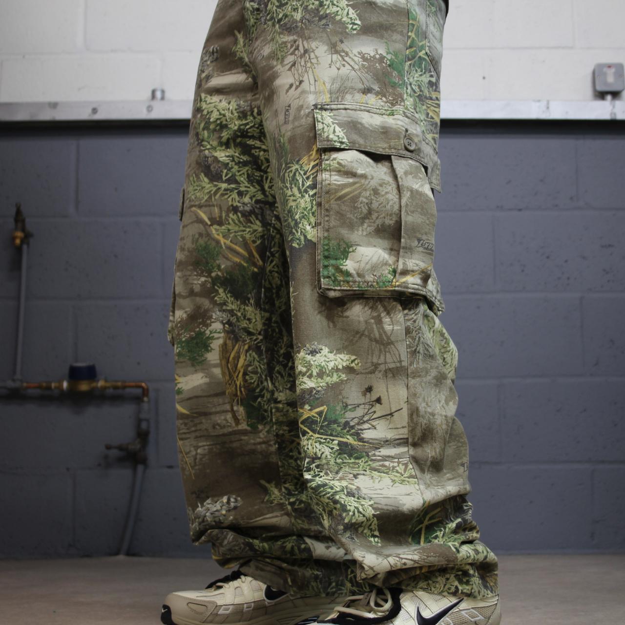 Realtree baggy camo cargo pants green Wide leg camouflage Y2K hunting utility trousers
