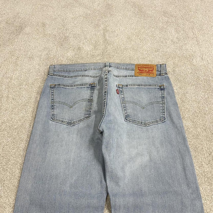 Y2K Levi’s 505 jeans W36L32 washed blue Straight fit 5 pocket belt loops red tab logo