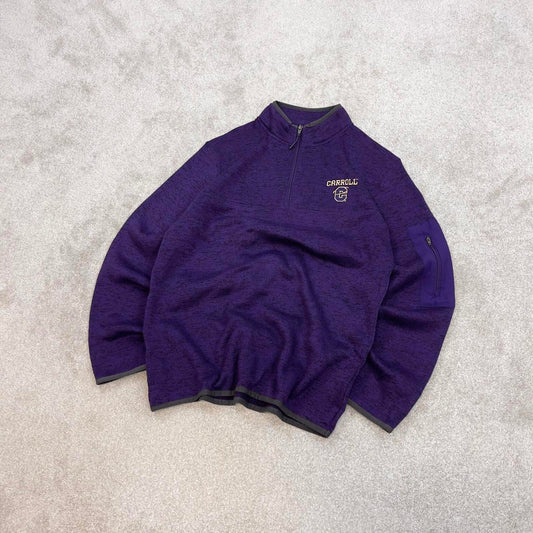 Purple Champion technical fleece Large 1/4 zip up pull over y2k autumn knit style Carroll