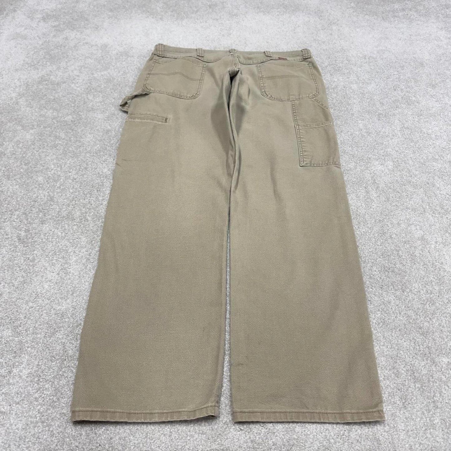 Vintage Wrangler carpenter skate pants W40L34 khaki grey loose workwear cargo jeans