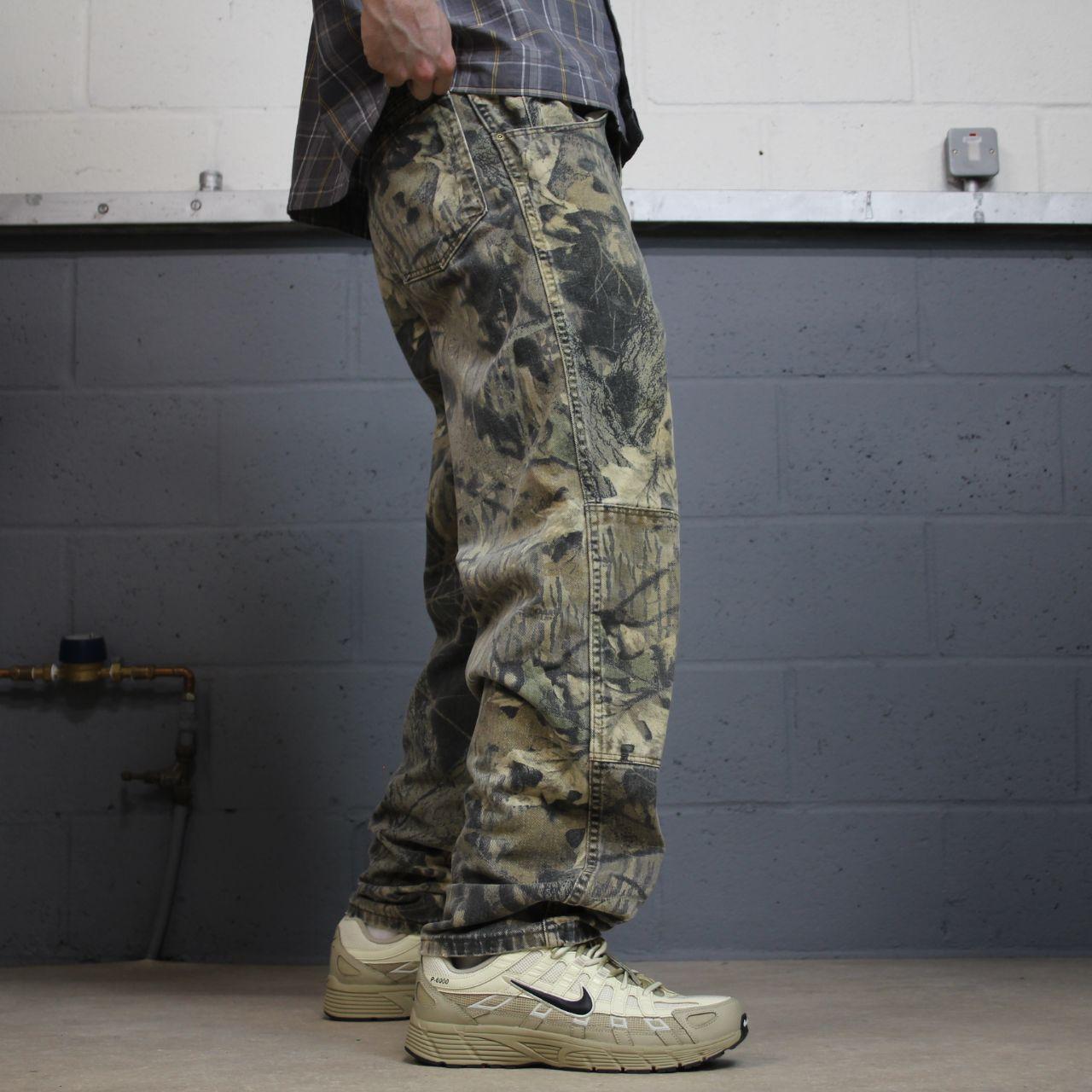 Wrangler camo jeans double knees y2k khaki Loose straight leg Realtree camouflage pants