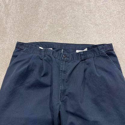 Y2K baggy pleated Dickies work pants faded navy Loose leg chino style carpenter skate trousers