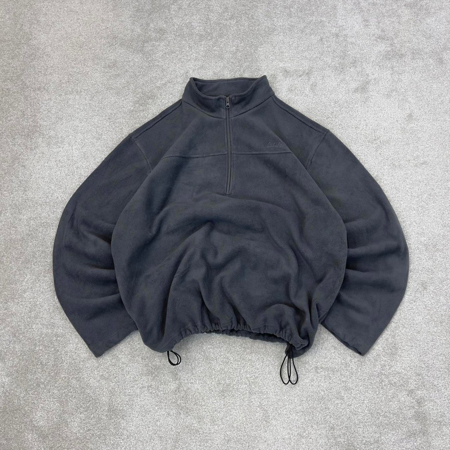 Grey Cabela's technical fleece XL y2k style 1/4 zip autumn adjustable waist