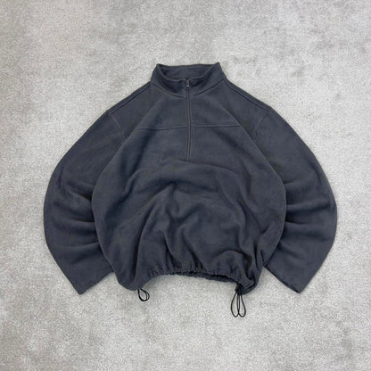 Grey Cabela's technical fleece XL y2k style 1/4 zip autumn adjustable waist