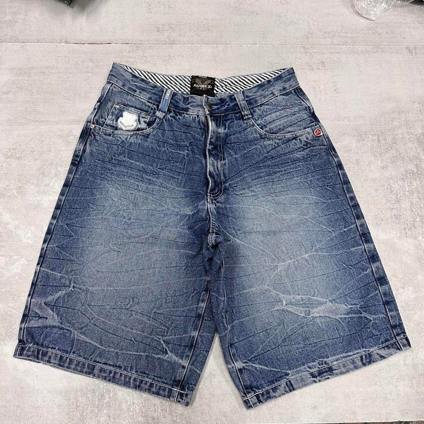 Mens Baggy Avirex Jean shorts W30