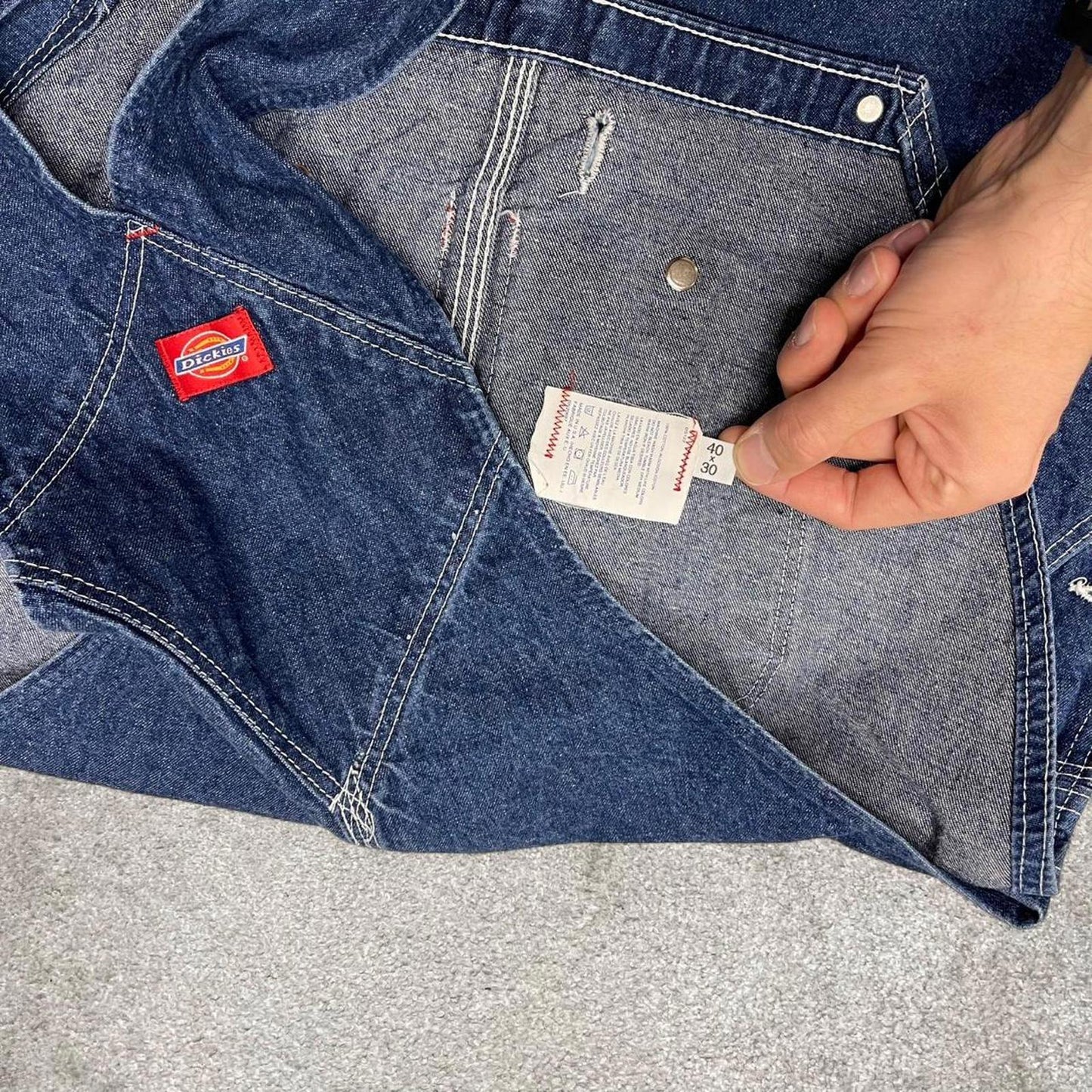 Dickies dungarees W38L30 USA blue mens denim overalls